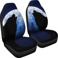 Load image into Gallery viewer, Wolf Howling Car Seat Covers
