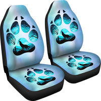 Load image into Gallery viewer, Wolf Inside Paw Print Car Seat Covers (Set of 2)

