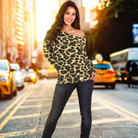 Load image into Gallery viewer, Women&#39;s Leopard Print Off Shoulder Sweater
