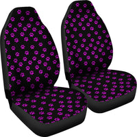 Load image into Gallery viewer, Bright Purple Paw Prints Seat Cover (Set of 2)
