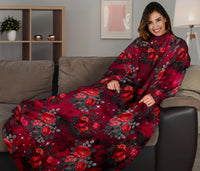 Load image into Gallery viewer, Dark Roses Adult Sleeve Blanket
