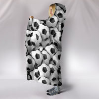 Load image into Gallery viewer, Soccer Balls Hooded Blanket - $79.99 - 89.99
