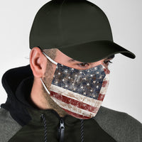 Load image into Gallery viewer, American Flag Face Mask With White Straps
