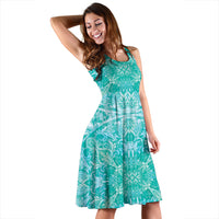 Load image into Gallery viewer, Turquoise Mandala Midi Dress

