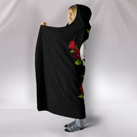 Load image into Gallery viewer, Skulls and Roses Hooded Blanket - $79.99 - $89.99
