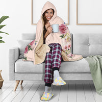 Load image into Gallery viewer, Pink Floral Love Hooded Blankets - $79.99 - 89.99
