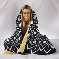 Load image into Gallery viewer, Black Mandala Hooded Blanket - $79.99 - 89.99
