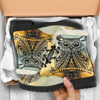 Load image into Gallery viewer, Owl Faux Fur Eco-Friendly Leather Boots
