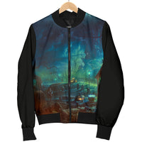 Load image into Gallery viewer, Women&#39;s Halloween Black Cat Bomber Jacket
