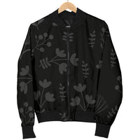Load image into Gallery viewer, Women&#39;s Charcoal Floral Bomber Jacket
