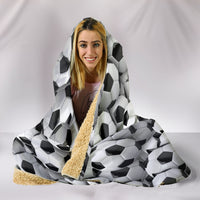 Load image into Gallery viewer, Soccer Balls Hooded Blanket - $79.99 - 89.99
