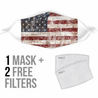 Load image into Gallery viewer, American Flag Face Mask With White Straps

