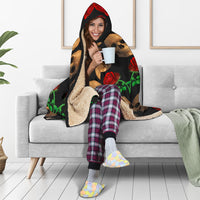 Load image into Gallery viewer, Roses and Skulls Hooded Blanket - $79.99 - 89.99
