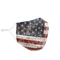 Load image into Gallery viewer, American Flag Face Mask With White Straps
