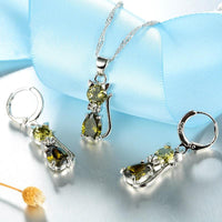 Load image into Gallery viewer, Cat Necklace and Earrings Set
