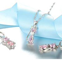 Load image into Gallery viewer, Cat Necklace and Earrings Set
