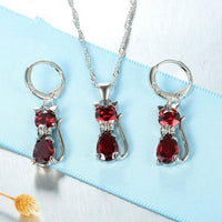 Load image into Gallery viewer, Cat Necklace and Earrings Set
