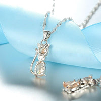 Load image into Gallery viewer, Cat Necklace and Earrings Set
