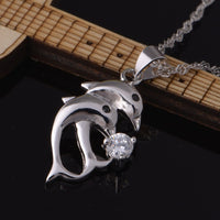 Load image into Gallery viewer, Dolphin Sterling Silver and Crystal Jewelry Set
