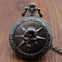 Load image into Gallery viewer, Black Skull Pocket Watch

