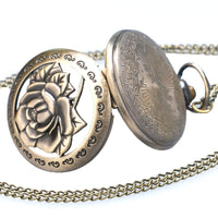 Load image into Gallery viewer, Bronze Antique Rose Pocket Watch
