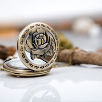 Load image into Gallery viewer, Bronze Antique Rose Pocket Watch

