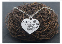 Load image into Gallery viewer, All My Children Have Paws Cat/Dog Pendant Necklace
