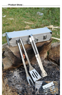 Load image into Gallery viewer, BBQ Stainless Steel Grilling Tool Set
