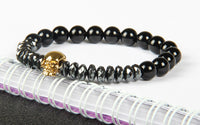 Load image into Gallery viewer, Hematite Beads and Skull Bracelet
