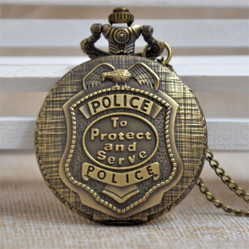 Vintage Bronze Police Pocket Watch