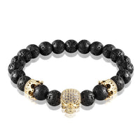 Load image into Gallery viewer, Black Lava Rock Skull Bracelets
