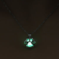 Load image into Gallery viewer, Glow In The Dark Paw Pendant Necklace
